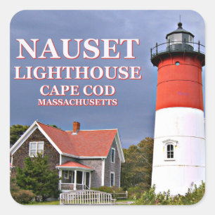 Adesivo Quadrado Nauset Lighthouse, Massachusetts Stickers do Cabo 