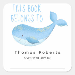 Adesivo Quadrado Náutico de Aquarela - placa de chá de fraldas