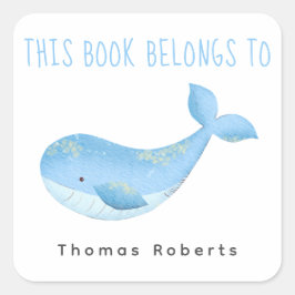 Adesivo Quadrado Náutico de Aquarela - placa de chá de fraldas