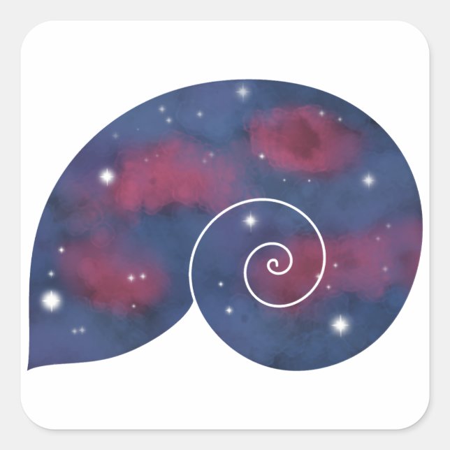 Adesivo Quadrado Nautilus Shell Starscape Sticker (Frente)