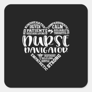Adesivo Quadrado Navegador de enfermeiras, apreciação de enfermeira