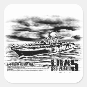 Adesivo Quadrado Navio de ataque anfíbio Peleliu Sticker