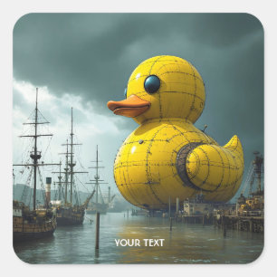 Adesivo Quadrado Navio de Guerra do Pato Fantasy