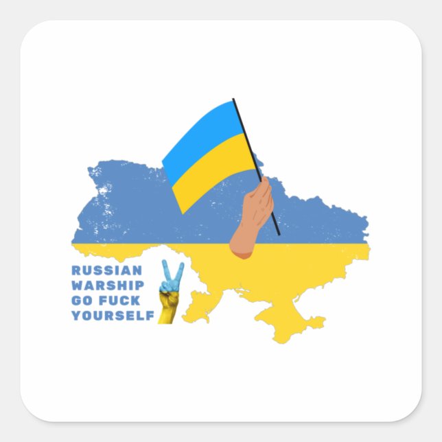 Adesivo Quadrado Navio de guerra russo faça você mesmo Clássico (Frente)