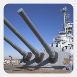 Adesivo Quadrado Navio de guerra USS Alabama no Memorial Battleship