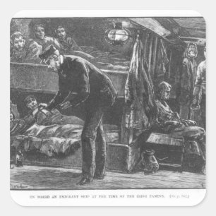 Adesivo Quadrado Navio do emigrante na altura da fome irlandesa