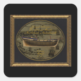 Adesivo Quadrado Navio Escoluna Colonial Americano Sir Edward Hawke