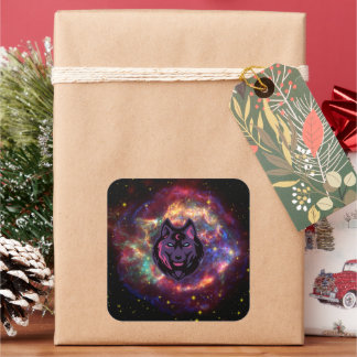 Adesivo Quadrado Nebula Guardian – Visão do Lobo Celestial