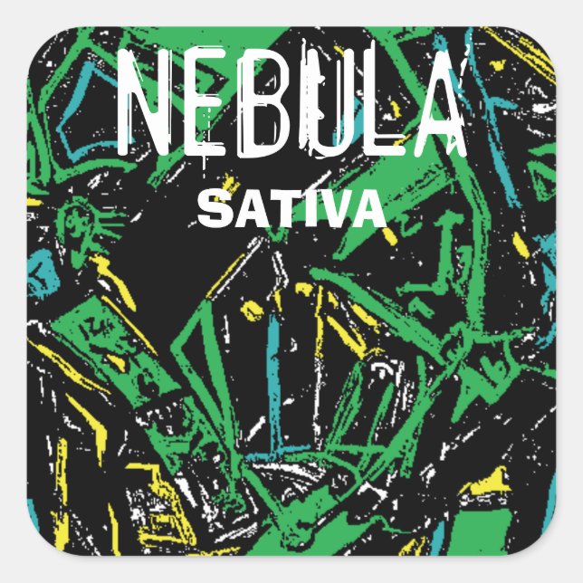 ADESIVO QUADRADO NEBULA SATIVA (Frente)