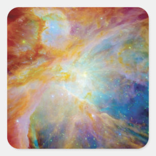 Adesivo Quadrado Nebulosa de Órion Hubble Spitzer Telescópio Espaço