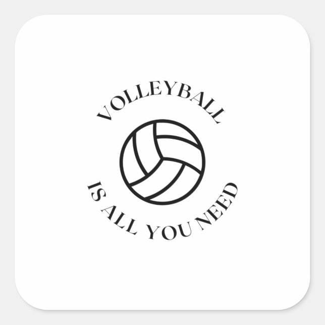 Adesivo Quadrado Necessidade de voleibol (Frente)