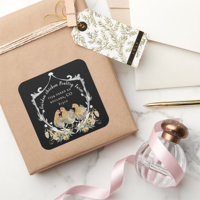 Adesivo Quadrado negócio agrícola da crista aquática russa (Presentear)