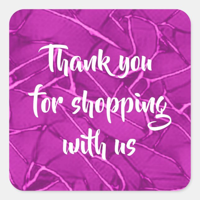 Adesivo Quadrado Negócio de padrões rachados roxos (Frente)