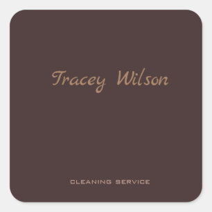 Adesivo Quadrado Negócio simples castanho