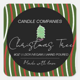 Adesivo Quadrado Negócios de Fabricante de Velas de Árvore de Natal