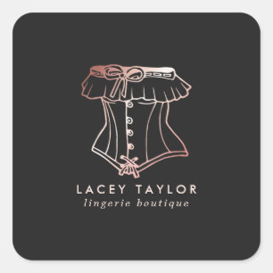 Adesivo Quadrado Negócios de Lojas de Roupas Íntimas com Logotipo d