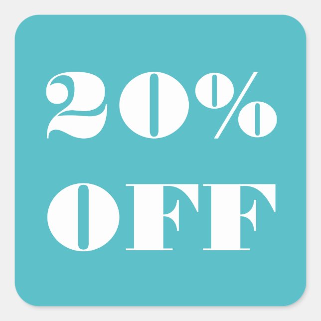 Adesivo Quadrado Negócios de preços de venda de desconto minimalist (Frente)