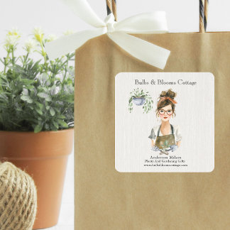 Adesivo Quadrado Negócios de Produtos Botânicos Personalizados