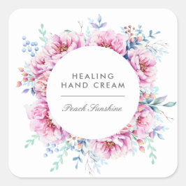 Adesivo Quadrado Negócios de Produtos de Peões Cor-de-Cobra-Rosa