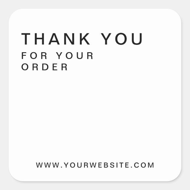 Adesivo Quadrado Negócios Personalizados Modernos Obrigado (Frente)