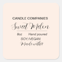 Adesivo Quadrado Negócios Simples de Velas Veganas de Soja