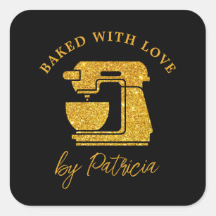 Adesivo Quadrado Negra E Dourada Largura Personalizada Com Amor