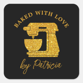 Adesivo Quadrado Negra E Dourada Largura Personalizada Com Amor