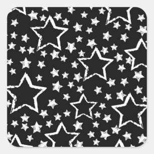 Adesivo Quadrado Negras, estrelas brancas: granizo urbano.