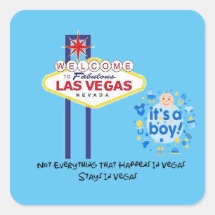 Adesivo Quadrado Nem tudo fica em Vegas, é um rapaz
