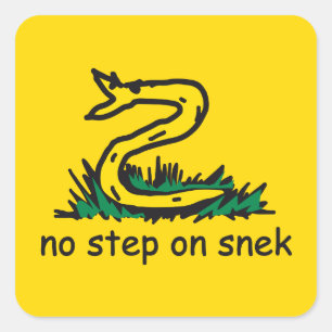 Adesivo Quadrado Nenhum passo no meme da serpente Gadsden SnekRight