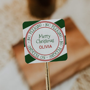 Adesivo Quadrado Nenhum presente espreitando do Natal