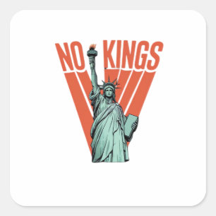 Adesivo Quadrado Nenhum Rei Estátua De Protesto Clássico Americano