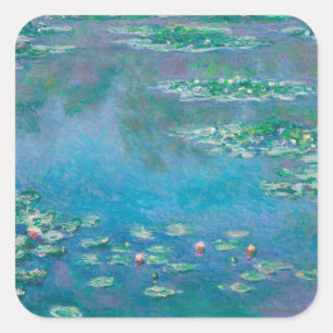 Adesivo Quadrado Nenúfares por Claude Monet Pintura de Arte Fina