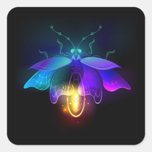 Adesivo Quadrado Neon Firefly a preto