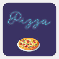 Neon Glow Pizza Sinal