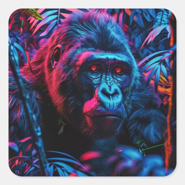Adesivo Quadrado Neon Gorilla (Frente)