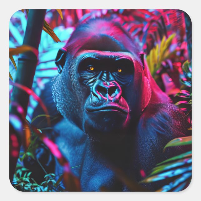 Adesivo Quadrado Neon Gorilla (Frente)