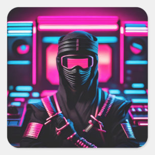 Adesivo Quadrado neon ninja