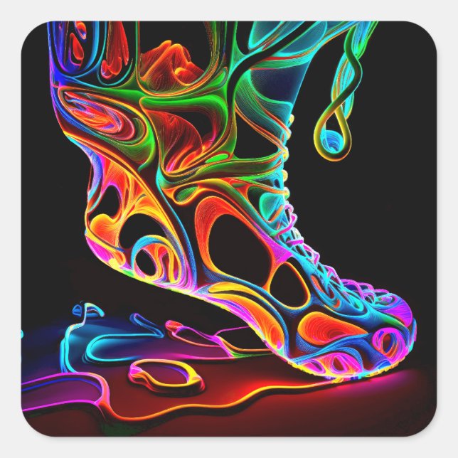 Adesivo Quadrado Neon Sneaker (Frente)