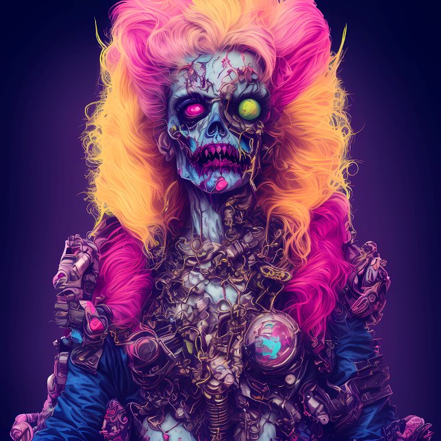 Adesivo Quadrado Neon Zombie Queen (Criador carregado)