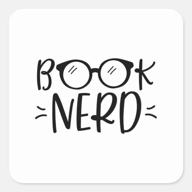 Adesivo Quadrado Nerd de Livros - Livros (Frente)
