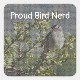 Adesivo Quadrado Nerd de pássaros rixos de aves de capoeira