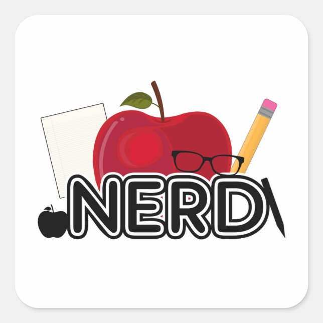 Adesivo Quadrado Nerd - Logotipo (Frente)