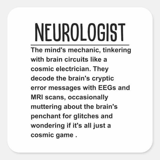 Adesivo Quadrado Neurologista (Frente)