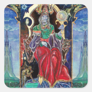 Adesivo Quadrado NEUROMANCER, vermelho azul