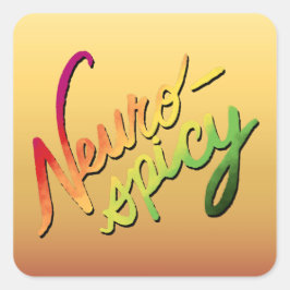 Adesivo Quadrado Neurospicy (Texto Gradiente com Letra Mão)
