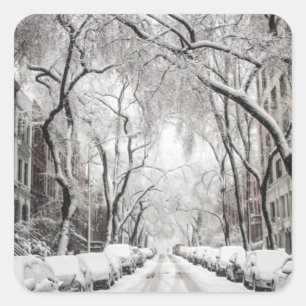 Adesivo Quadrado Neve de Natal Urbana no Brooklyn NY