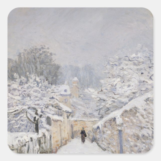 Adesivo Quadrado Neve em Louveciennes, 1878 (Frente)