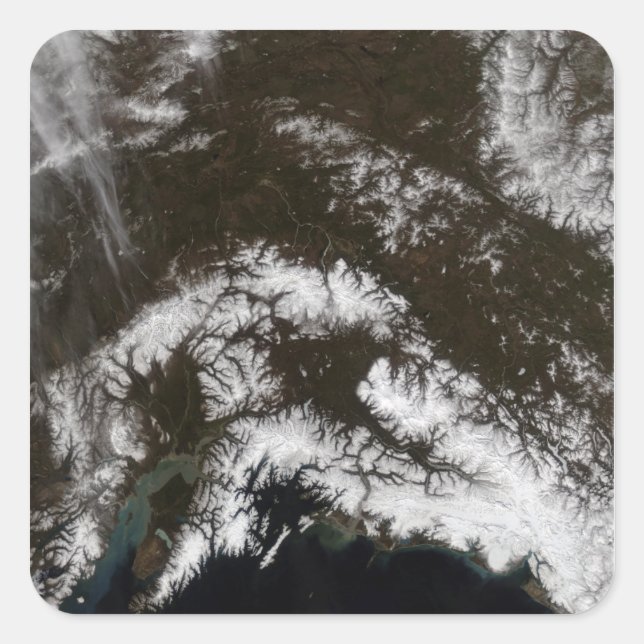 Adesivo Quadrado Neve no centro-sul do Alasca (Frente)