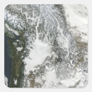 Adesivo Quadrado Névoa e neve no noroeste pacífico (col verdadeir